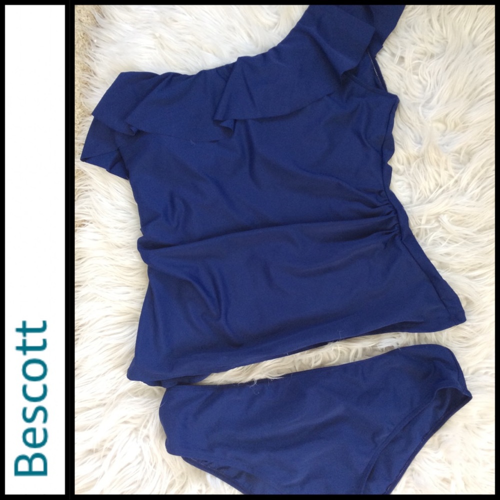 NWOT One Shoulder Ruffle Tankini Set - Picture 6 of 11